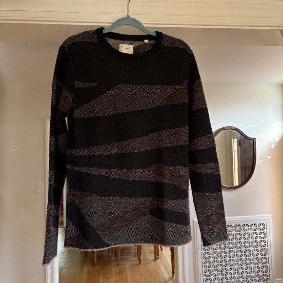 Billy Reid Wool Black Gray Sweater Medium - Picture 1 of 2